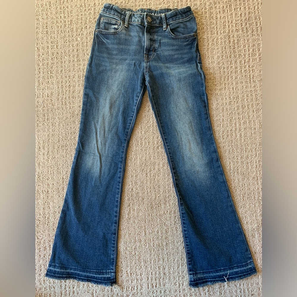 Blue denim flare jeans from the Gap, high rise girls size 10